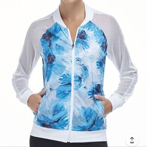 Fabletics pretty island print blue jacket